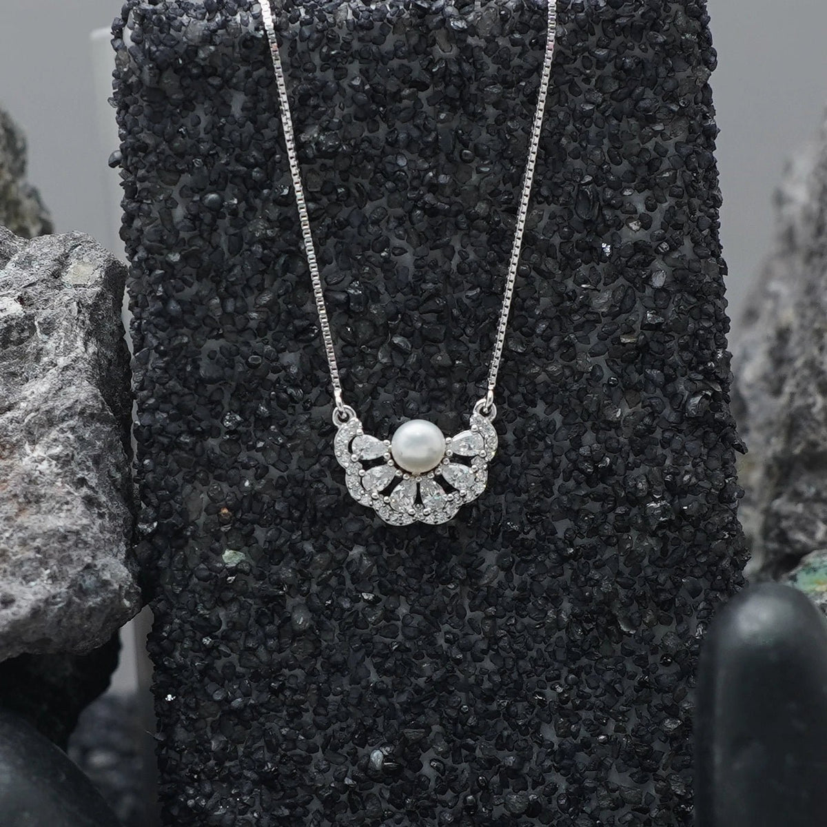 925 Silver Pearl Elegance Chain Pendant - 925 sterling silver pendant by Tassya Silver