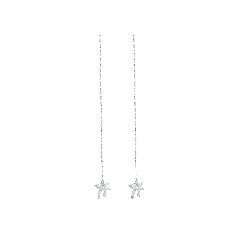 925 Silver Rosy Flutter Threader Earrings - 925 sterling silver earrings by Tassya Silver