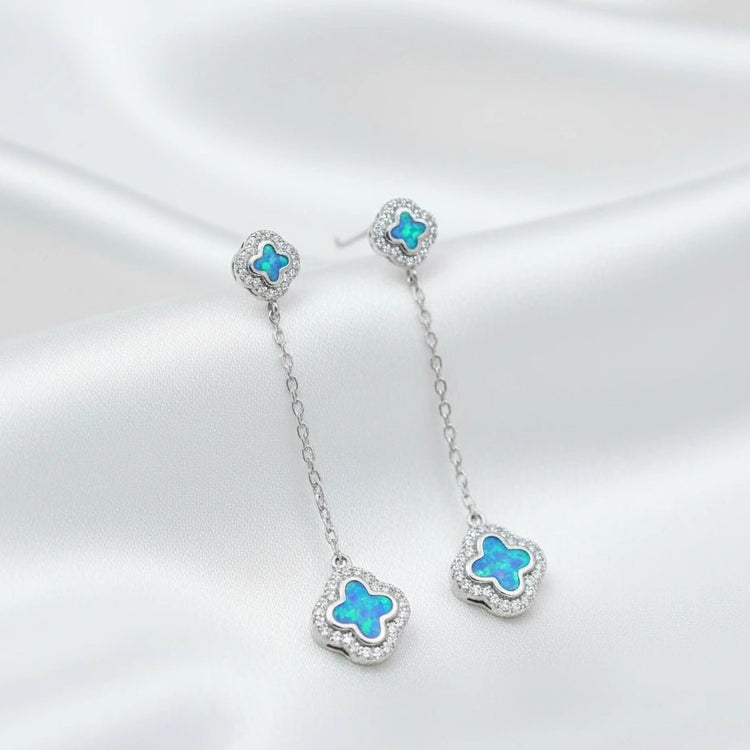 925 Silver Sky Opal Drop Earrings - 925 sterling silver earrings by Tassya Silver