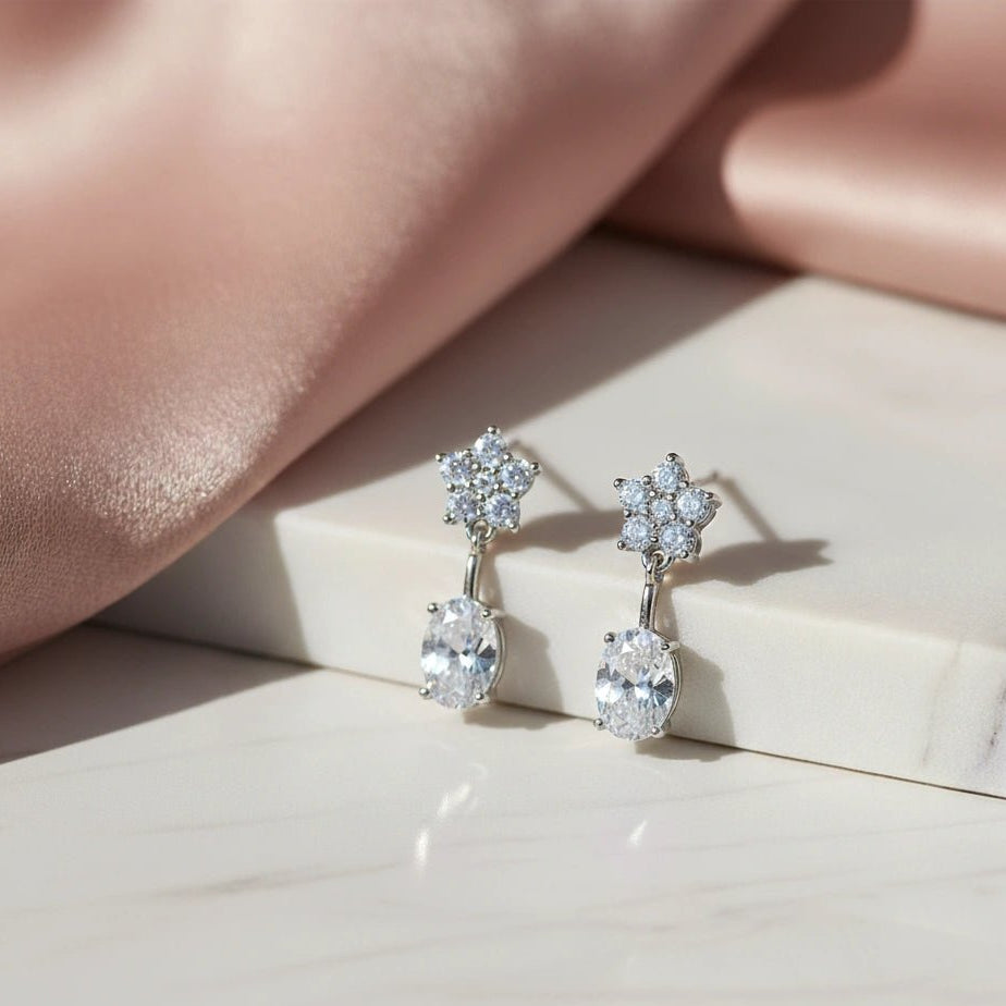 925 Silver Starlit Spark Earrings - 925 sterling silver earrings by Tassya Silver