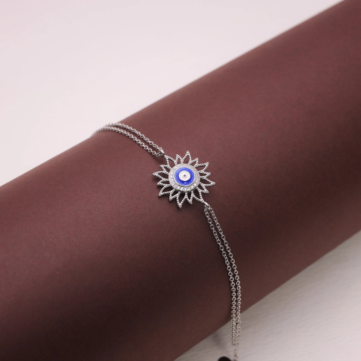 925 Silver Sunbeam Evil Eye Bracelet - 925 sterling silver bracelet by Tassya Silver