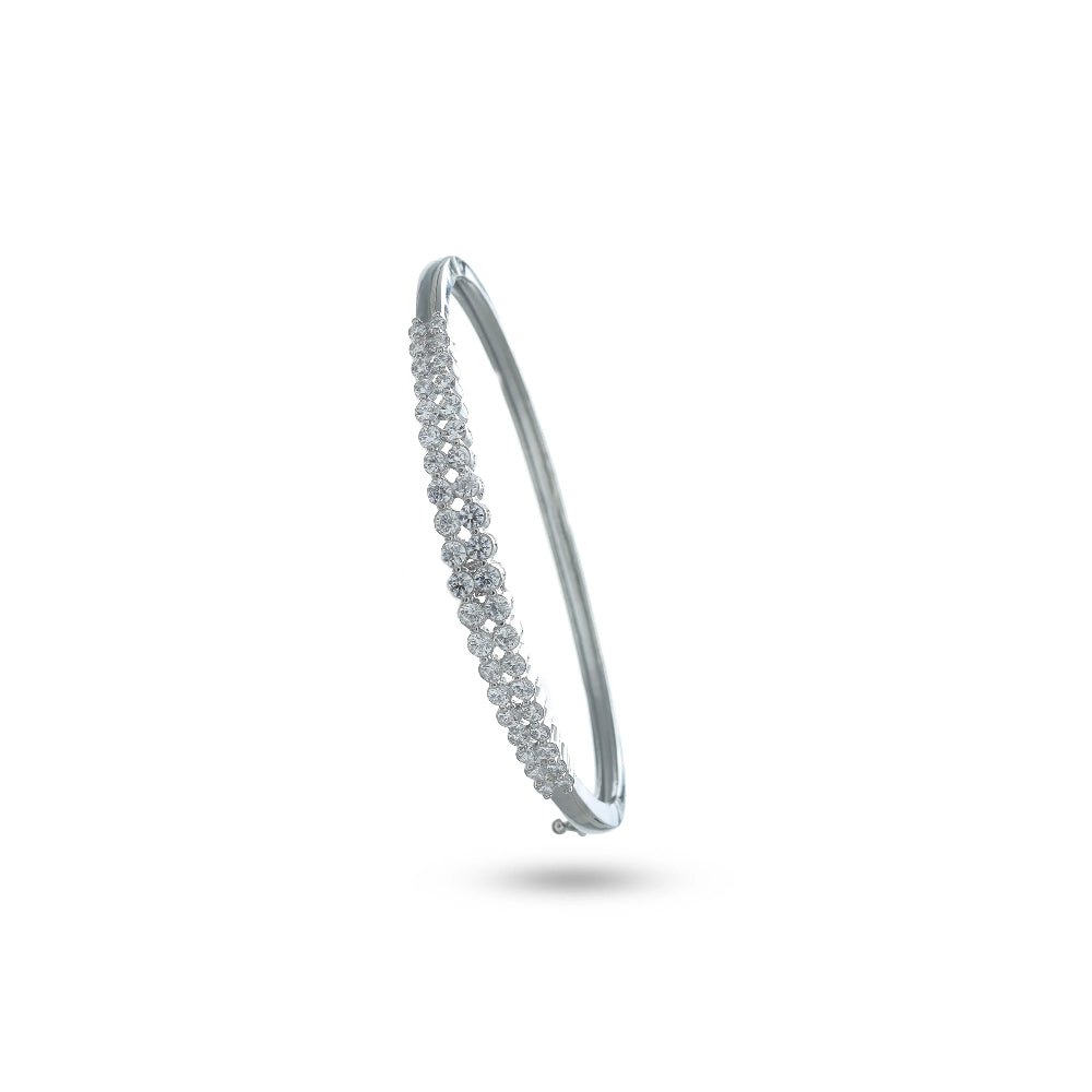 925 Silver Twin Sparkle Kada - 925 sterling silver bracelet by Tassya Silver