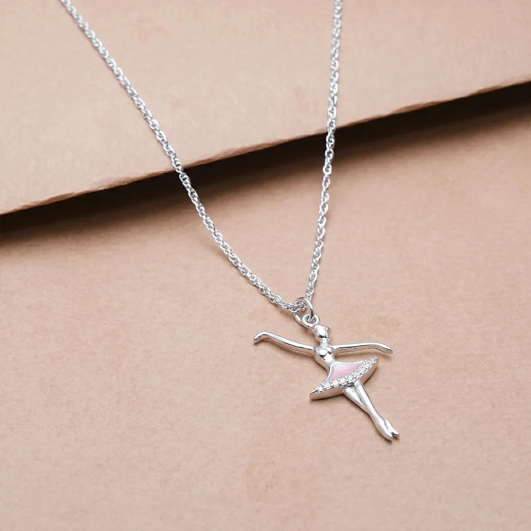 925 Silver Ballerina Charm Pendant - 925 sterling silver pendant by Tassya Silver