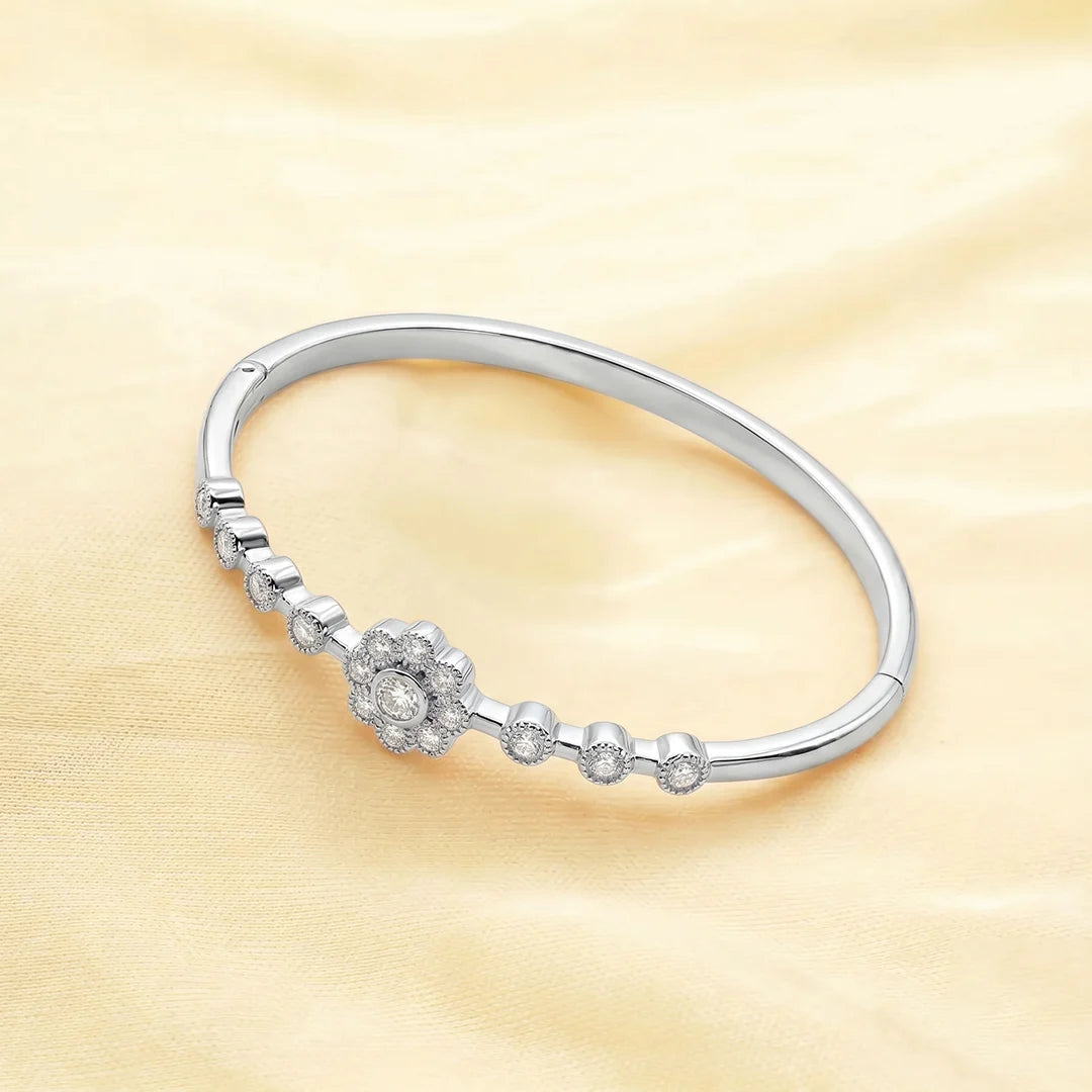 925 Silver Dazzling Flora Kada - 925 sterling silver bracelet by Tassya Silver