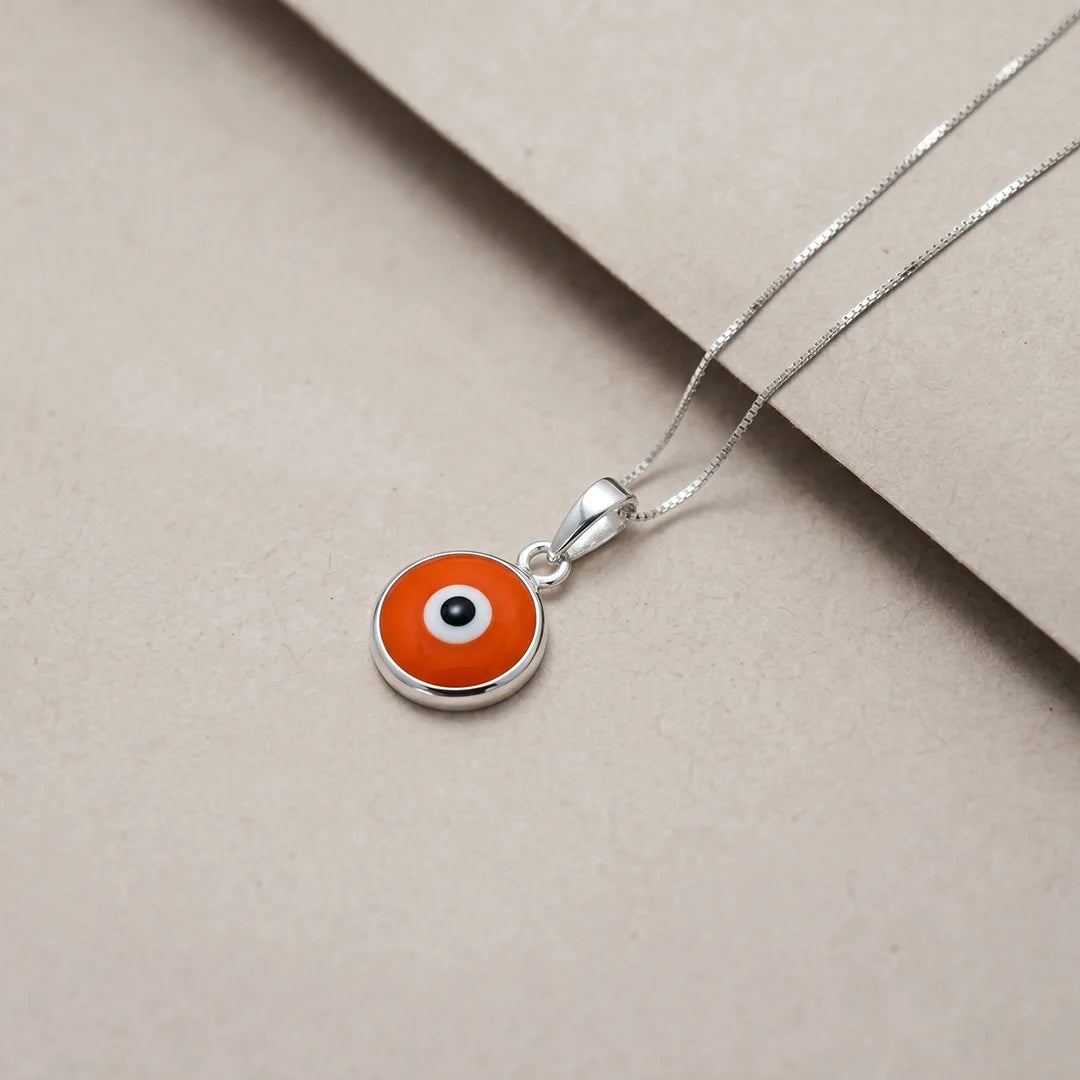 925 Silver Evil Eye Charm Pendant - 925 sterling silver pendant by Tassya Silver