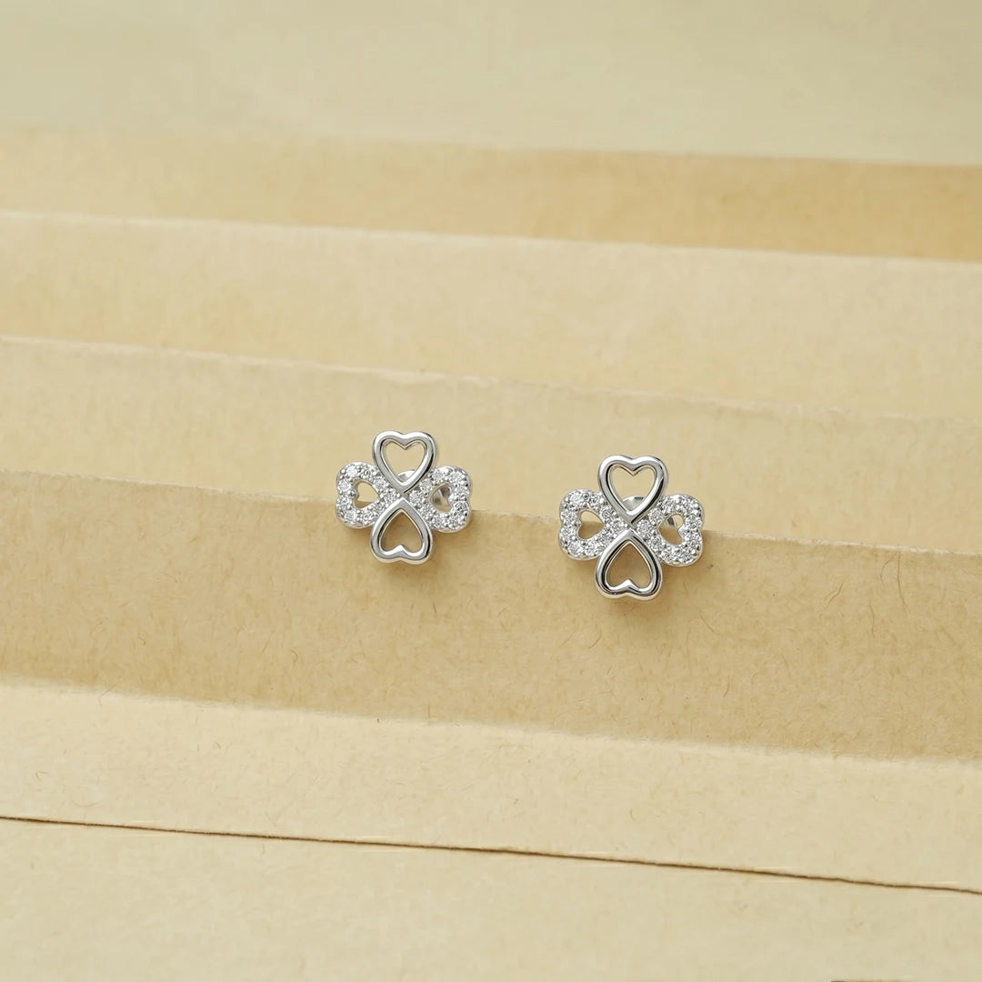 925 Silver Infinity Heart Earrings - 925 sterling silver earrings by Tassya Silver