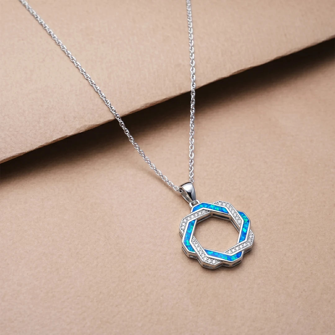 925 Silver Intertwined Halo Chain Pendant - 925 sterling silver pendant by Tassya Silver