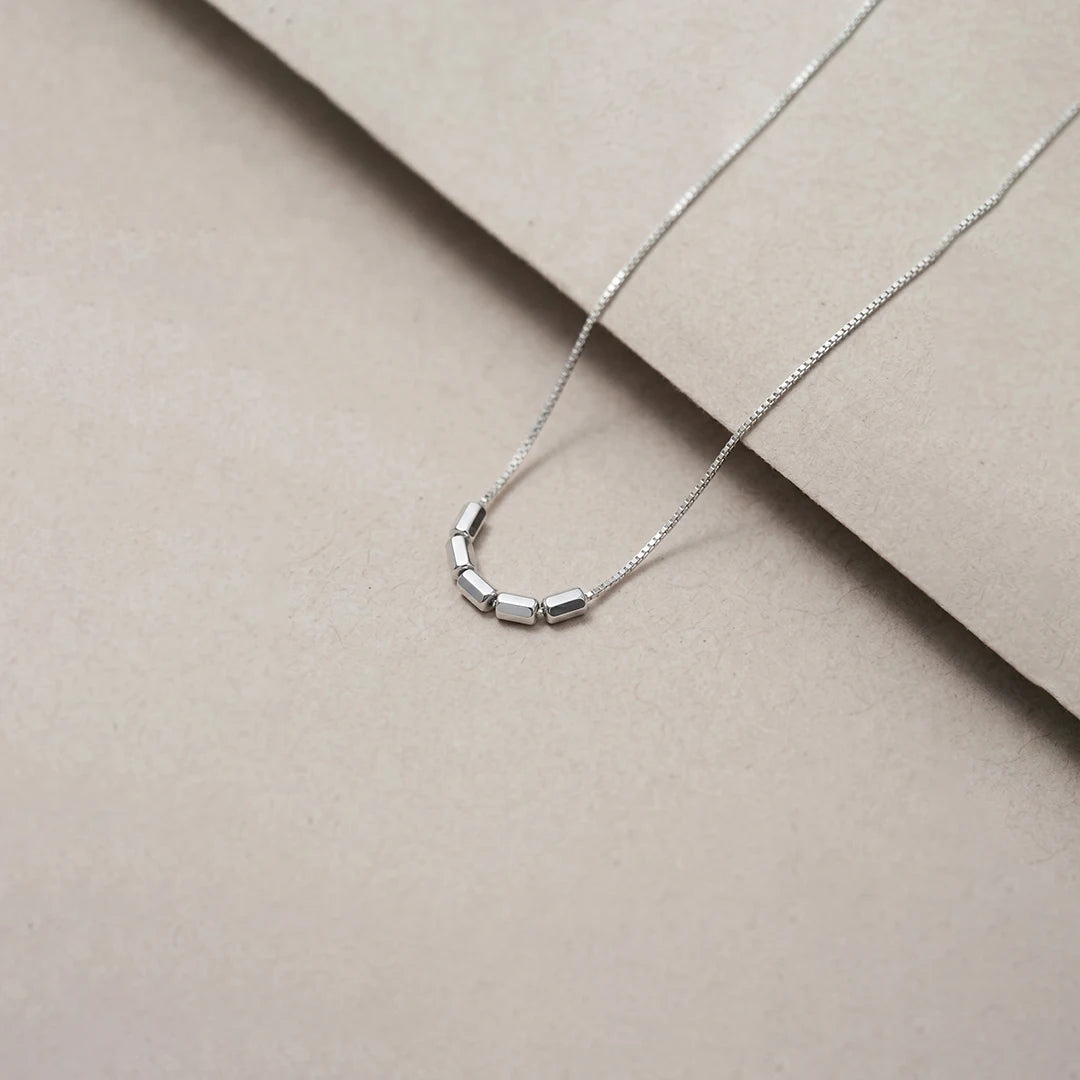 925 Silver Matte Bead Chain Pendant - 925 sterling silver pendant by Tassya Silver