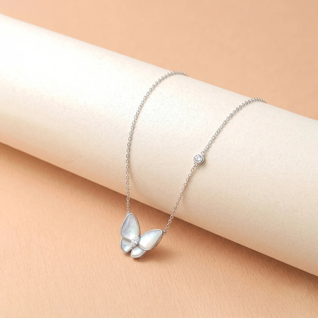 925 Silver Minimalist Butterfly Chain Pendant - 925 sterling silver pendant by Tassya Silver