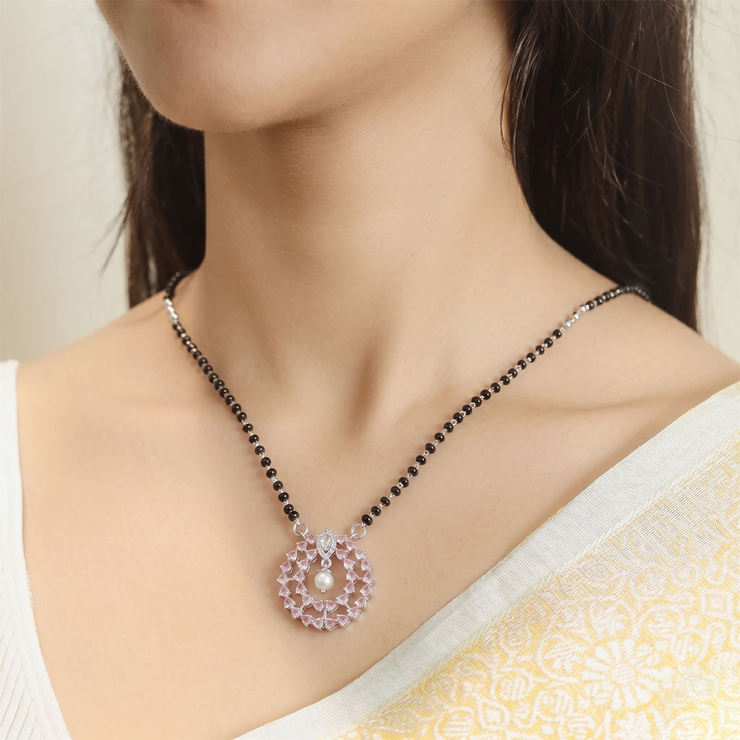 925 Silver Pearl Aura Mangalsutra - 925 sterling silver mangalsutra by Tassya Silver