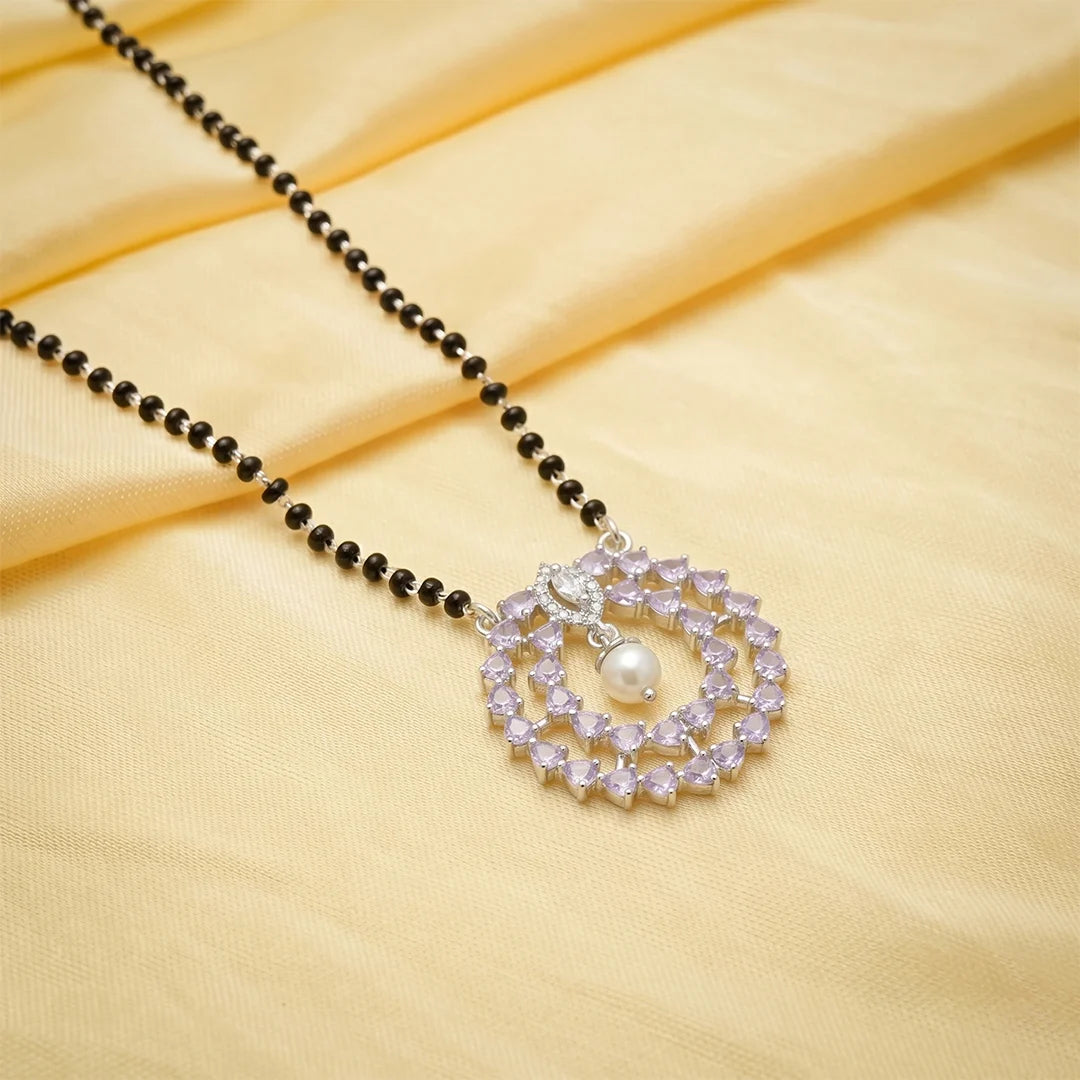 925 Silver Pearl Aura Mangalsutra - 925 sterling silver mangalsutra by Tassya Silver