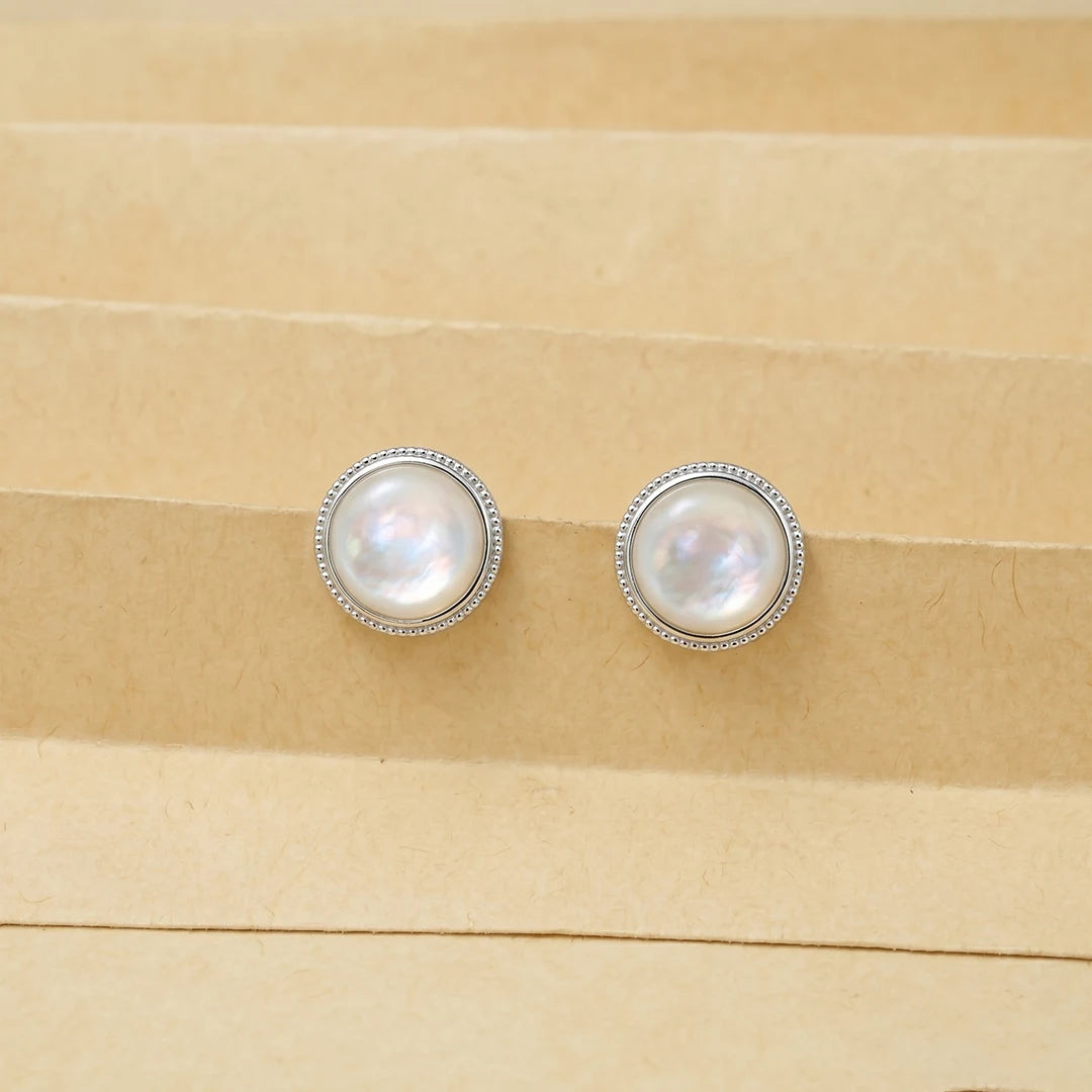925 Silver Pearl Earrings - 925 sterling silver earrings by Tassya Silver