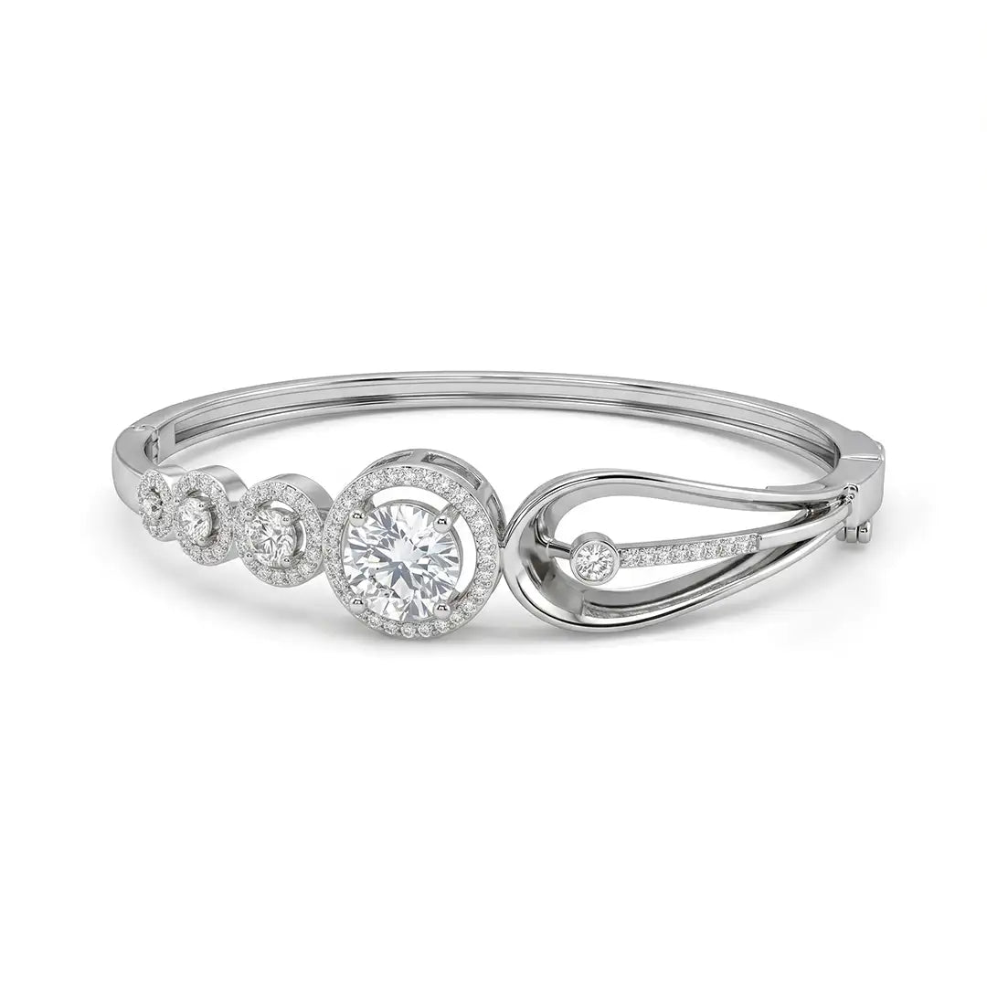 925 Silver Premium Glow Kada - 925 sterling silver bracelet by Tassya Silver