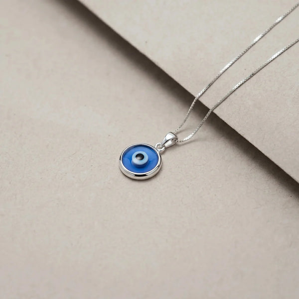 925 Silver Purple Evil Eye Chain Pendant