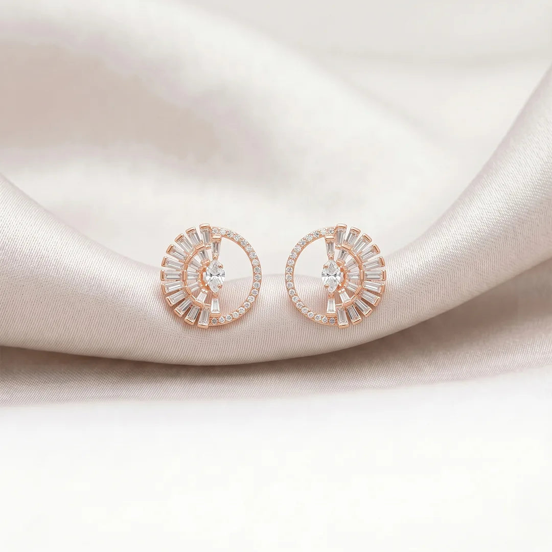 925 Silver Radiant Orbit Studs - 925 sterling silver earrings by Tassya Silver