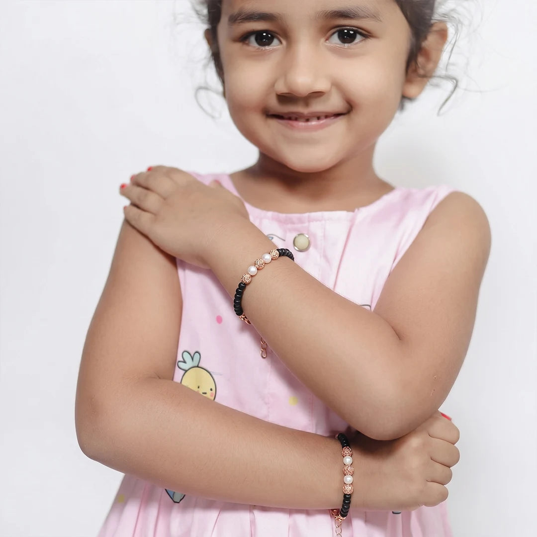 925 Silver Rose Gold Pearl Bracelet - 925 sterling silver bracelet by Tassya Silver