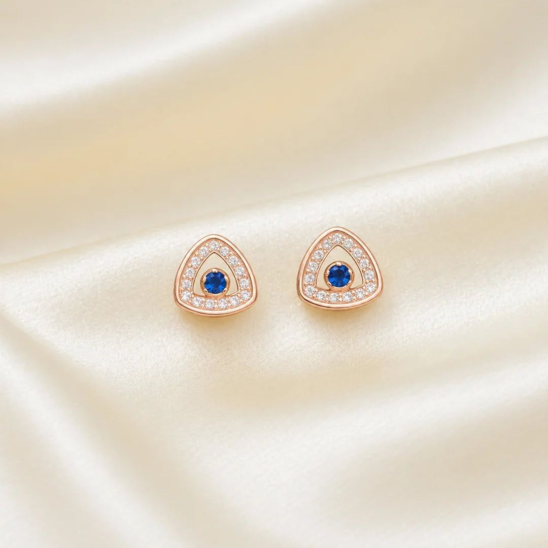 925 Silver Sapphire Glow Studs - 925 sterling silver earrings by Tassya Silver