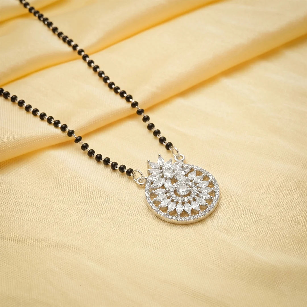 925 Silver Starlight Flower Mangalsutra - 925 sterling silver mangalsutra by Tassya Silver