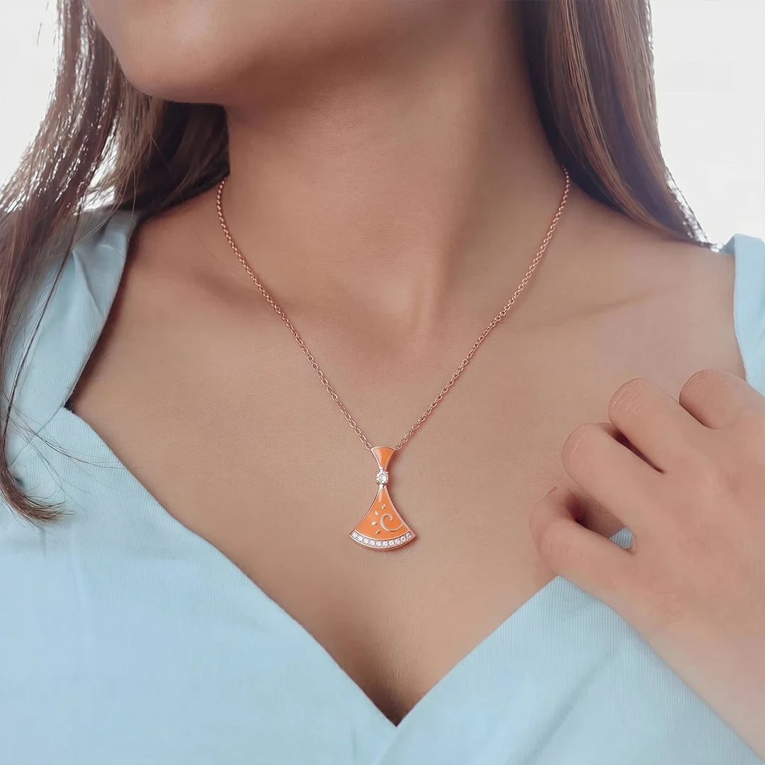925 Silver Sunrise Charm Chain Pendant - 925 sterling silver pendant by Tassya Silver