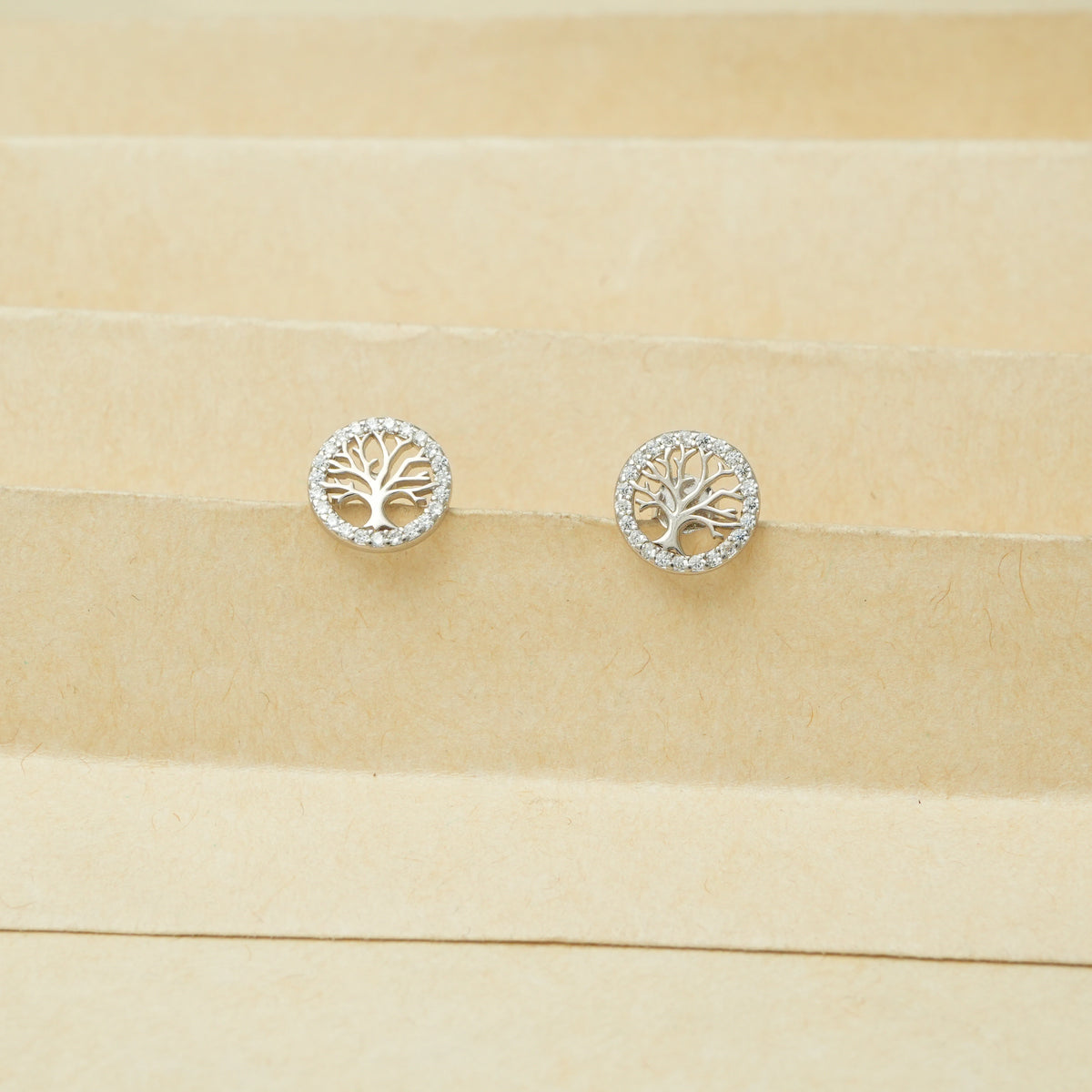 925 Silver Encircled Growth Studs - 925 sterling silver earrings by Tassya Silver