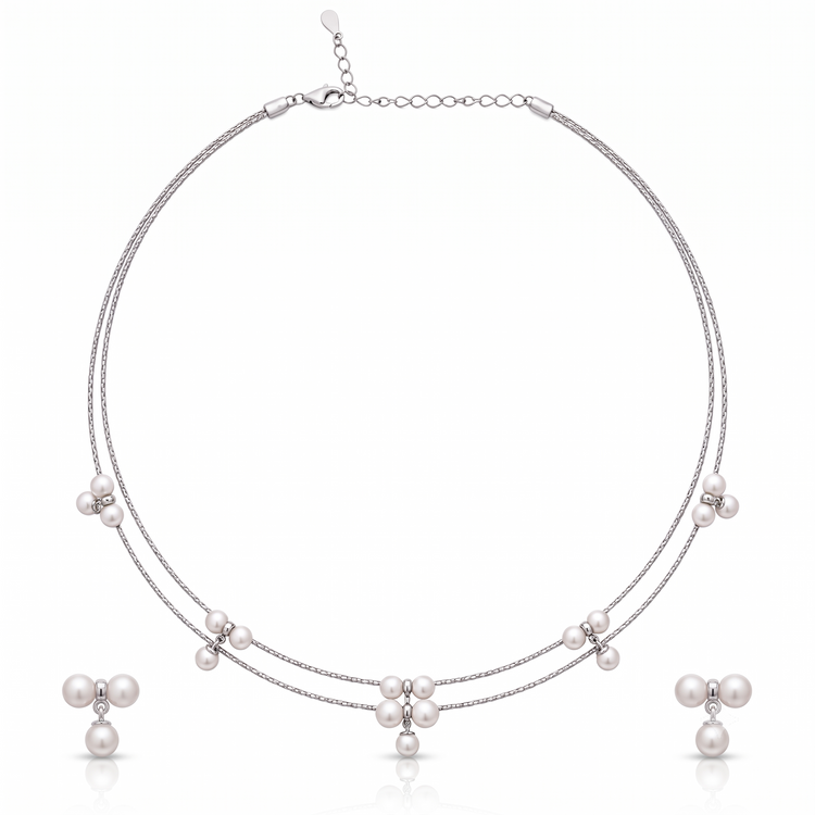 925 Silver Pearl Meadow Necklace Set