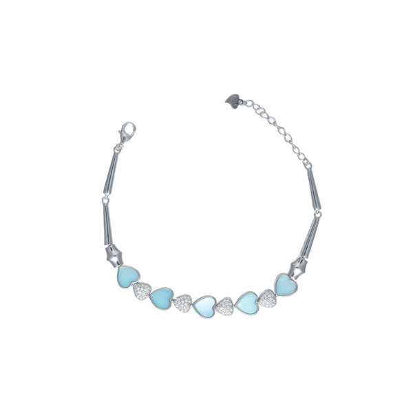 925 Silver Ocean Heartline Bracelet