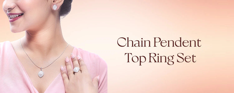 Chain Pendant Top Ring Set