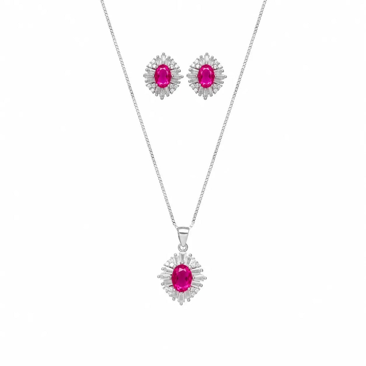 925 Silver Royal Ruby Sparkle Set