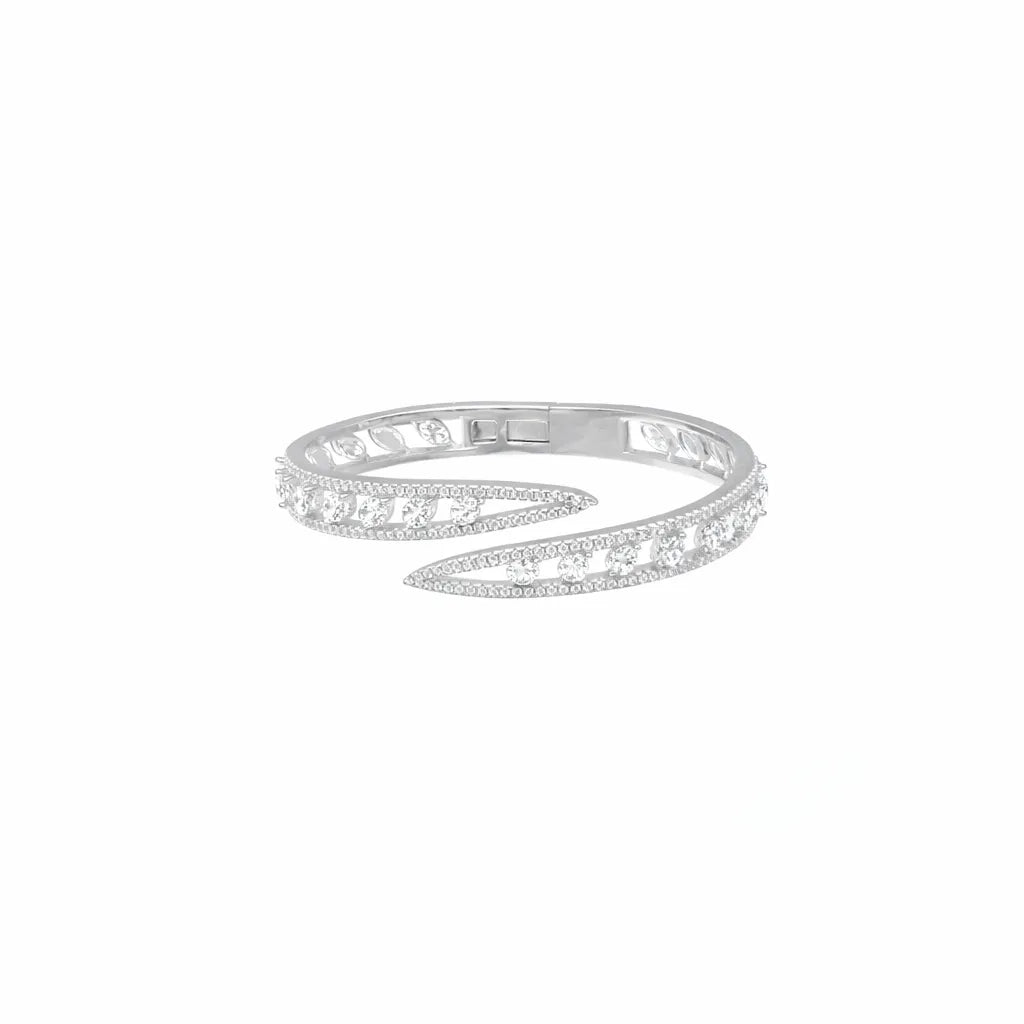 925 Silver White Spark Wrap Kada - 925 sterling silver bracelet by Tassya Silver