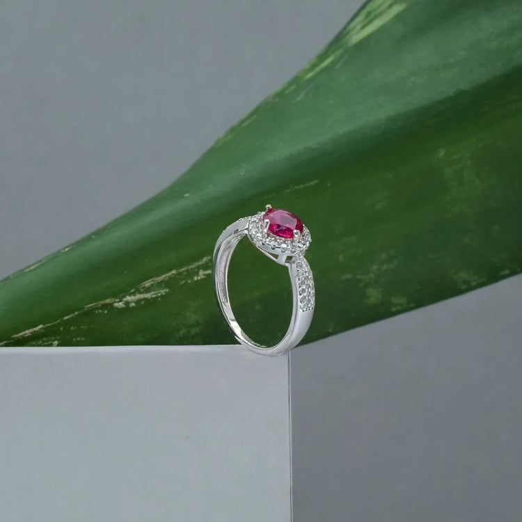 925 Silver Ruby Glow Ring - 925 sterling silver ring by Tassya Silver