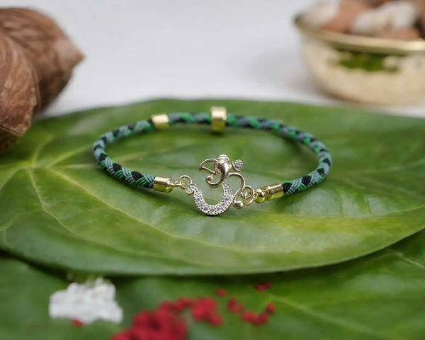 925 Gold Silver Om Tejas Rakhi