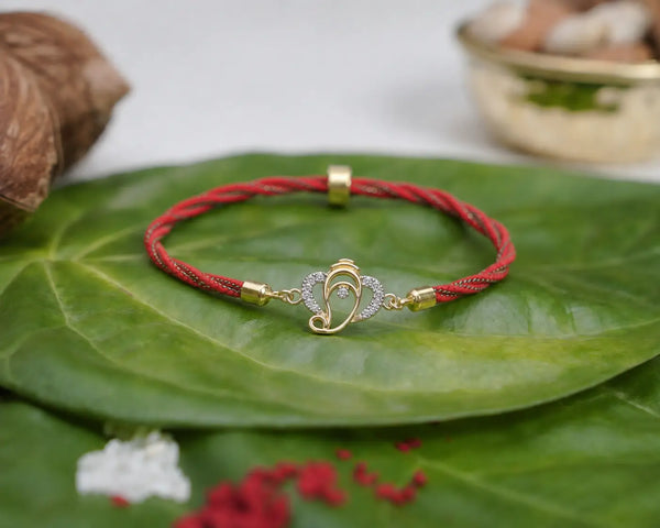 925 Gold Silver Siddhivinayak Rakhi