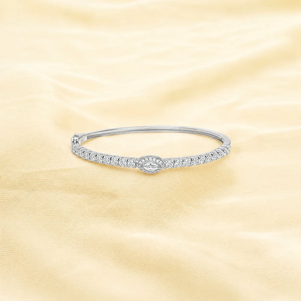 925 Silver Simply Diamond Halo Kada