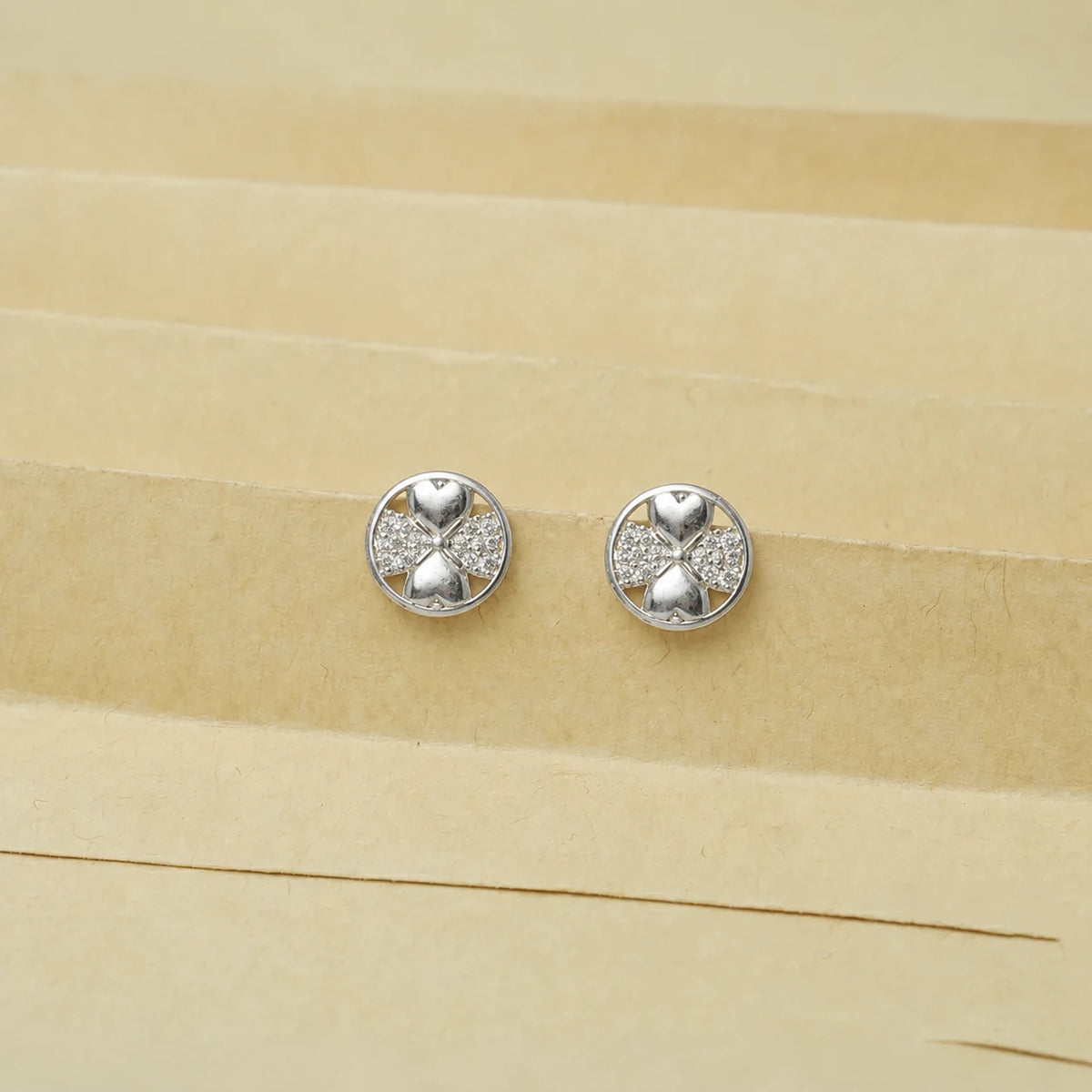 925 Silver Love Interlocking Heart Earrings