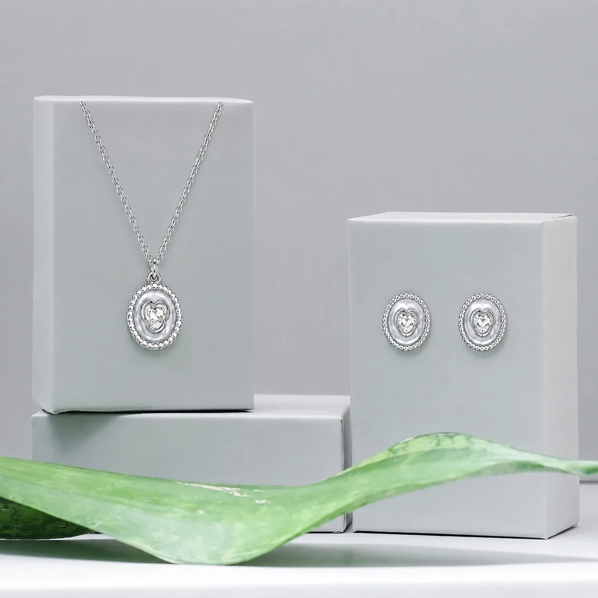 925 Silver Celeste Halo Charm Earring Set