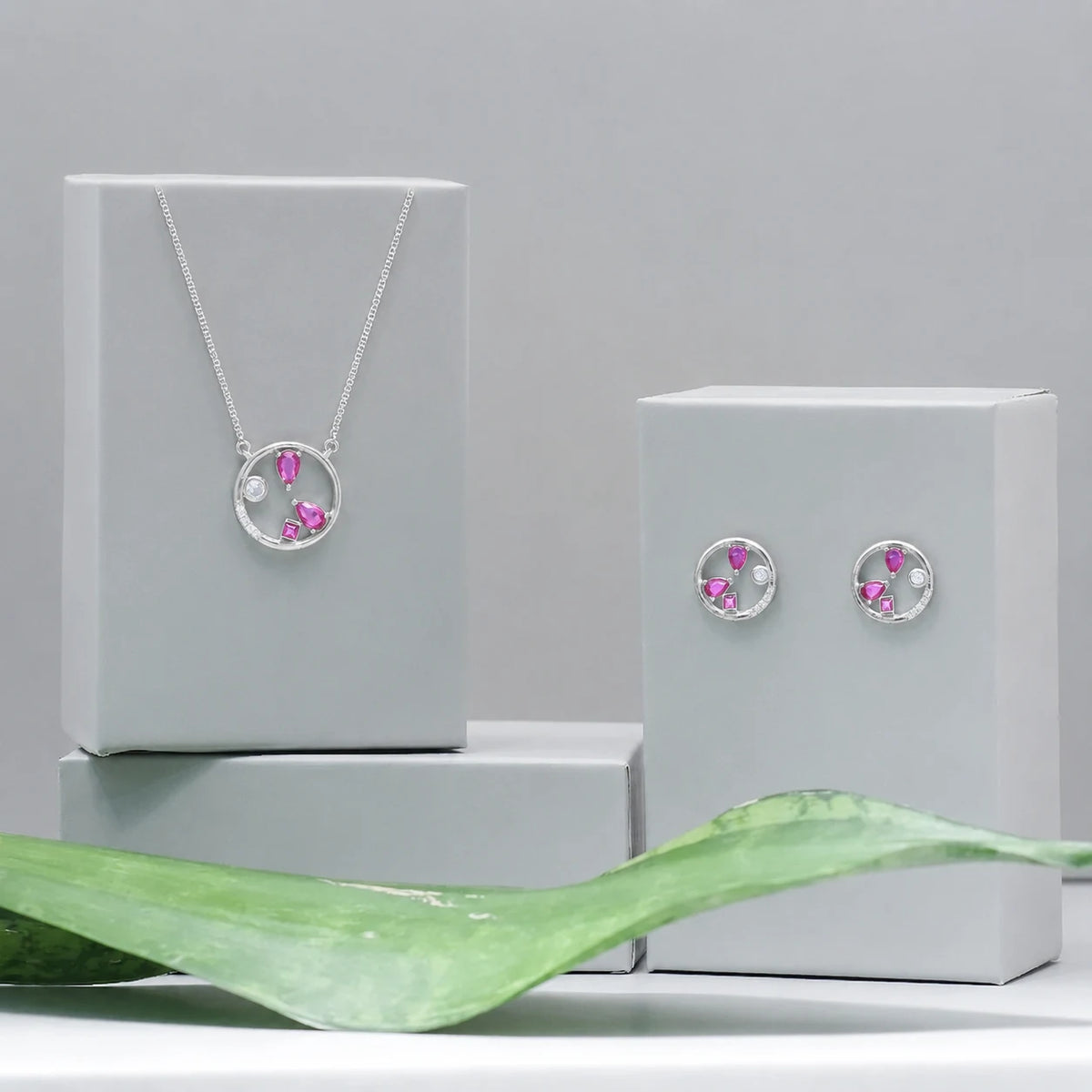 925 Silver Blush Orbit Sparkle Earring Set