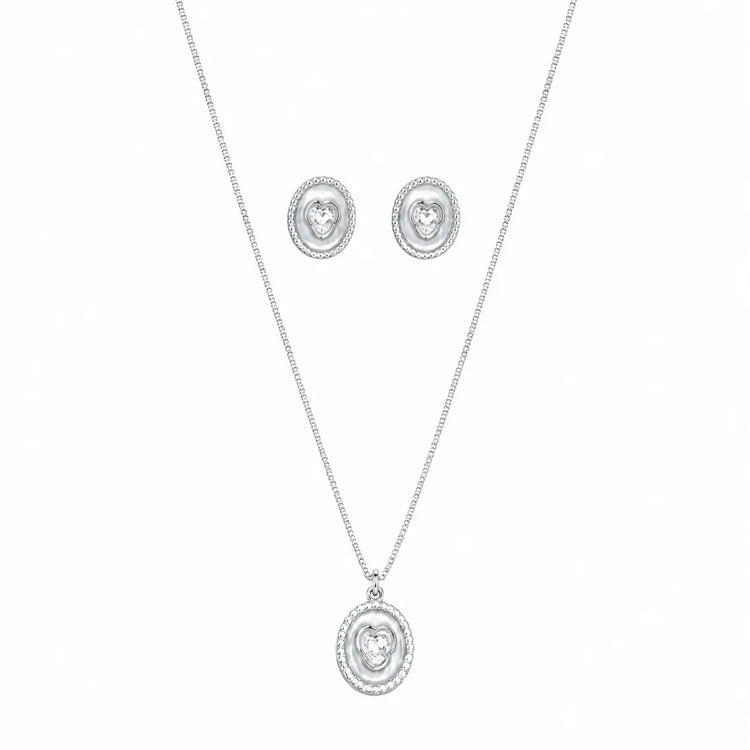 925 Silver Celeste Halo Charm Earring Set