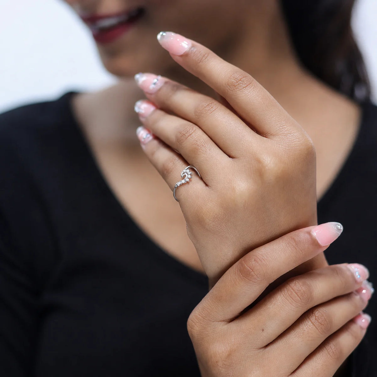 925 Silver Crest Wave Textured Ring