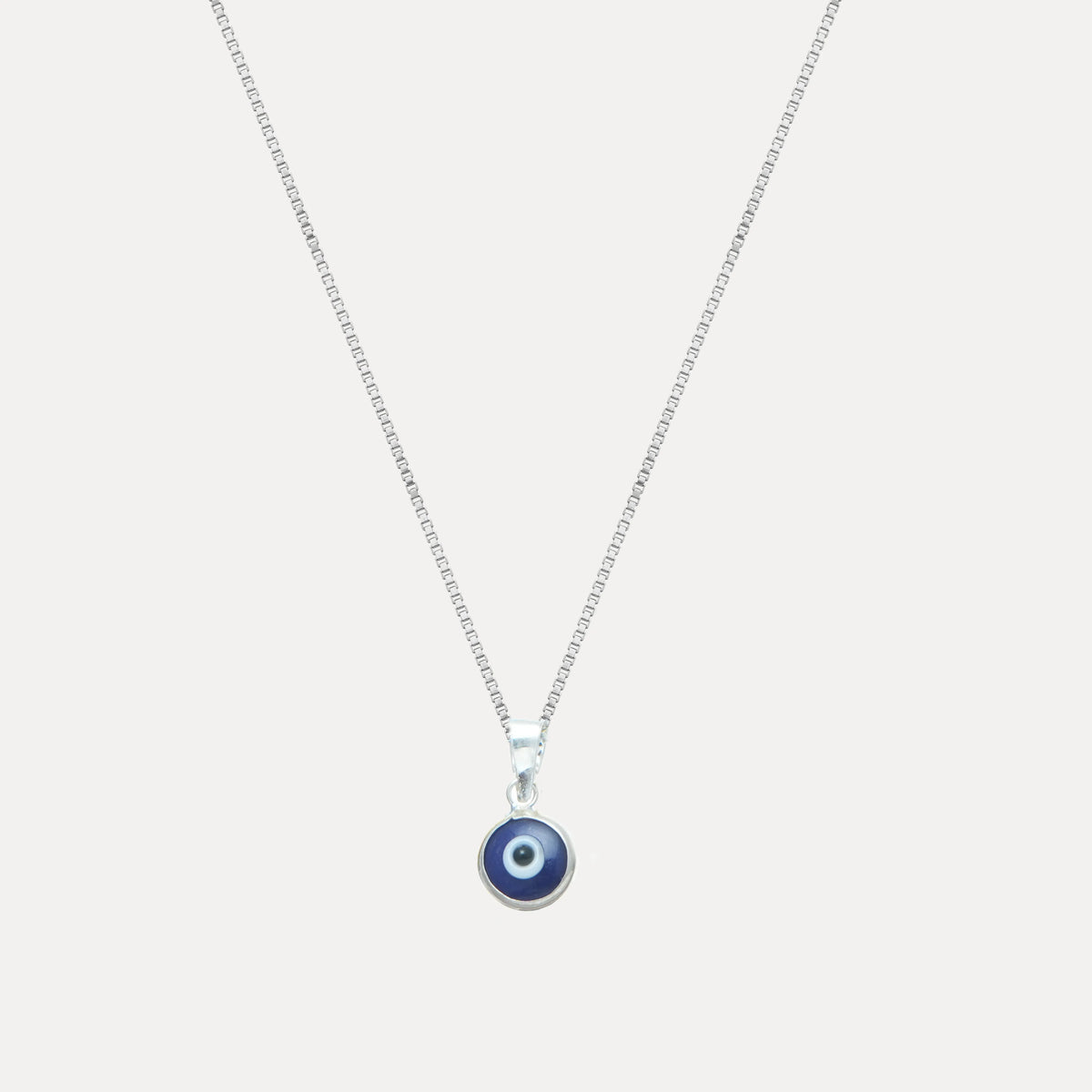 925 Silver Blue Nazar Protection Chain Pendant - 925 sterling silver pendant by Tassya Silver
