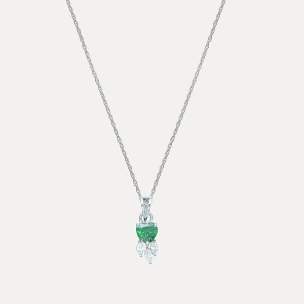 925 Silver Emerald Heart Pendant