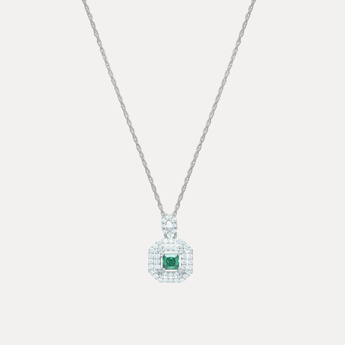 925 Silver Emerald Radiance Pendant - 925 sterling silver pendant by Tassya Silver