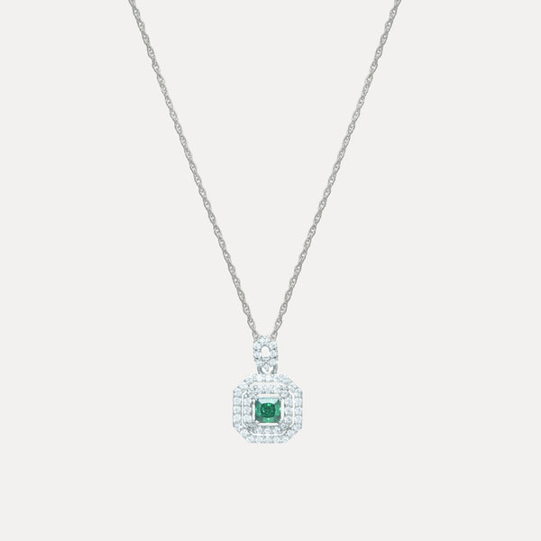 925 Silver Emerald Radiance Pendant