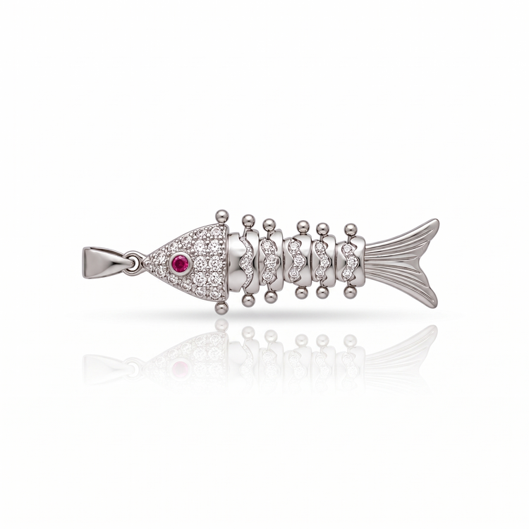 925 Silver Ocean Spark Fish Pendant
