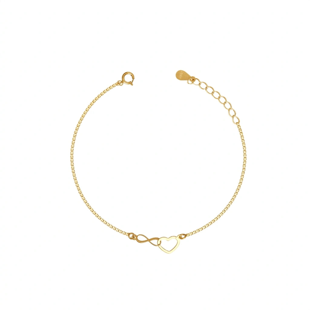 925 Silver Infinity Love Bracelet - 925 sterling silver bracelet by Tassya Silver