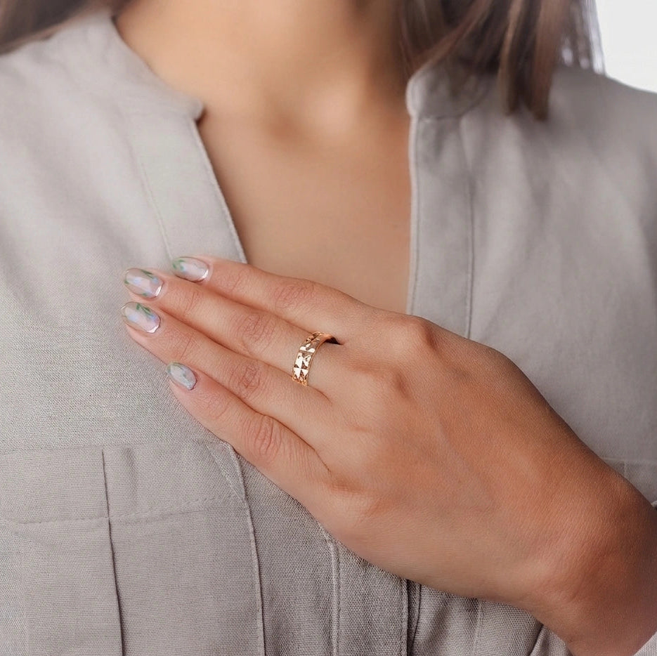 925 Silver Minimal SparkCut Ring - 925 sterling silver ring by Tassya Silver