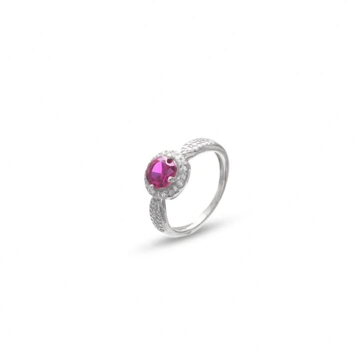 925 Silver Ruby Glow Ring - 925 sterling silver ring by Tassya Silver