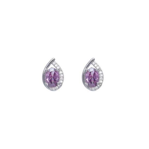 925 Silver Amethyst Teardrop Earrings