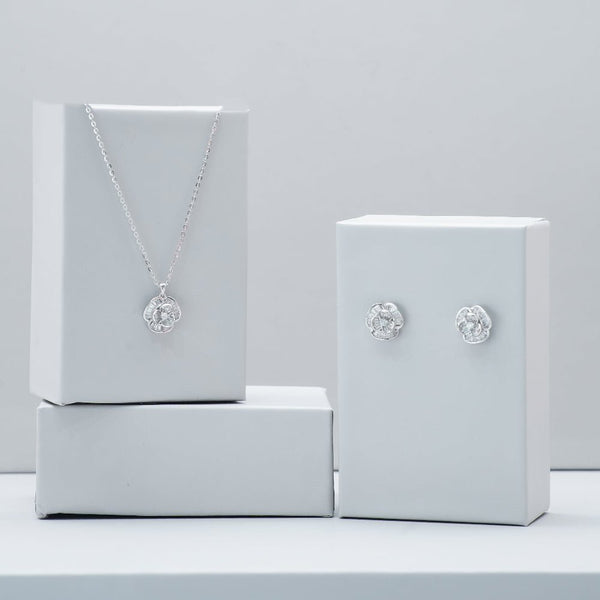 925 Silver Blossom Sparkle Chain Pendant Top