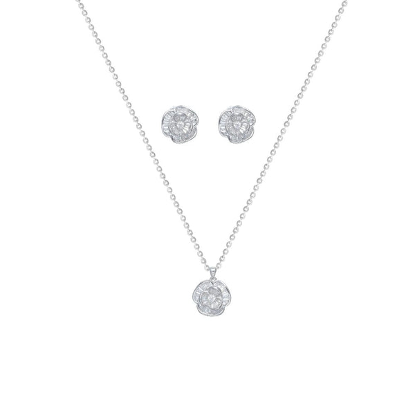 925 Silver Blossom Sparkle Chain Pendant Top