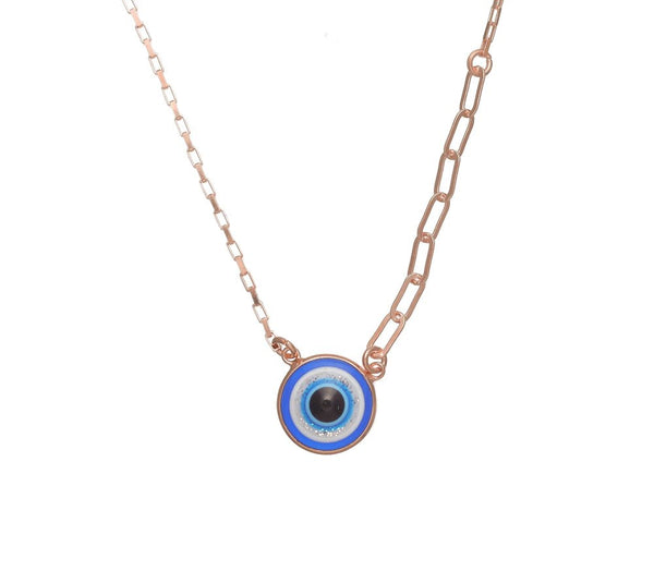 925 Silver Blue Evil Eye Chain Pendant